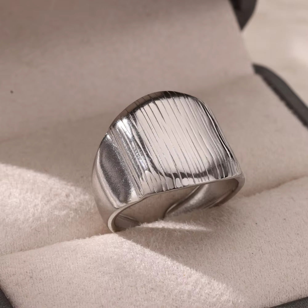 Chunky Geometric Stainless Steel Ring